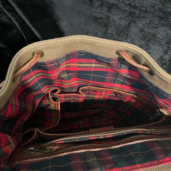 WILL LEATHER GOODS Leather and Canvas Backpack - Picture 7 of 7